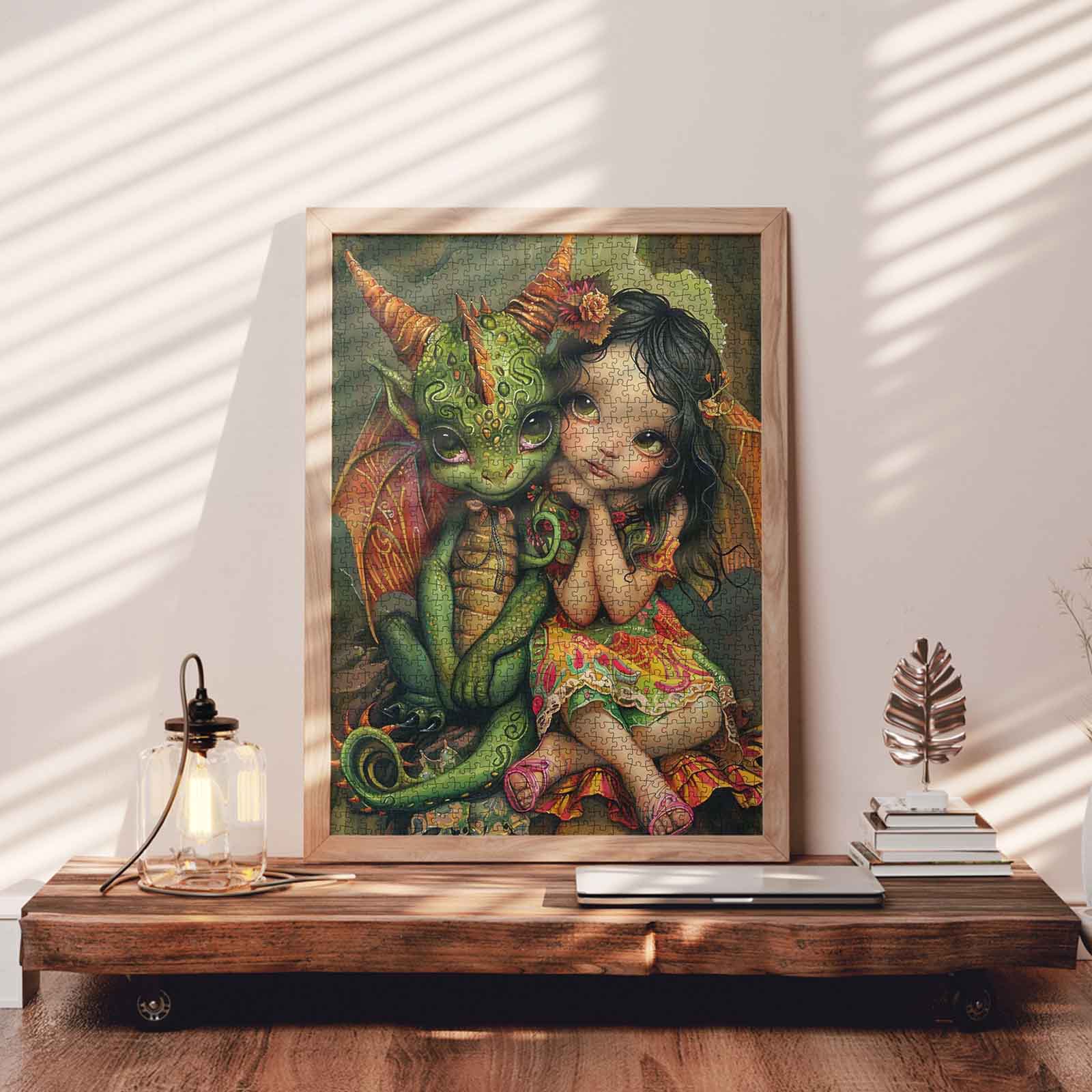 tucocoo-jigsaw-puzzles-girl-and-dragon-puzzle-1000-teile-fantasy image 3
