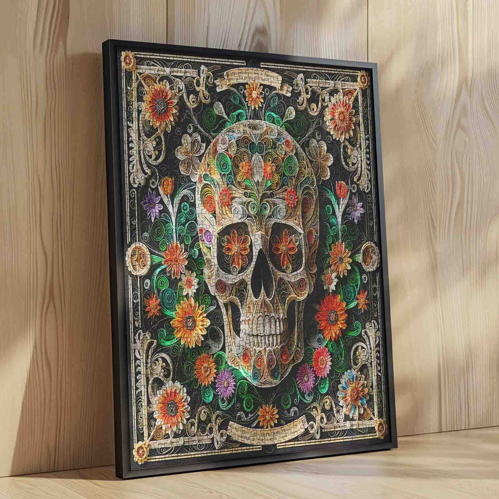 tucocoo-floral-scroll-skull-puzzle-1000-teile-totenkopf image 4