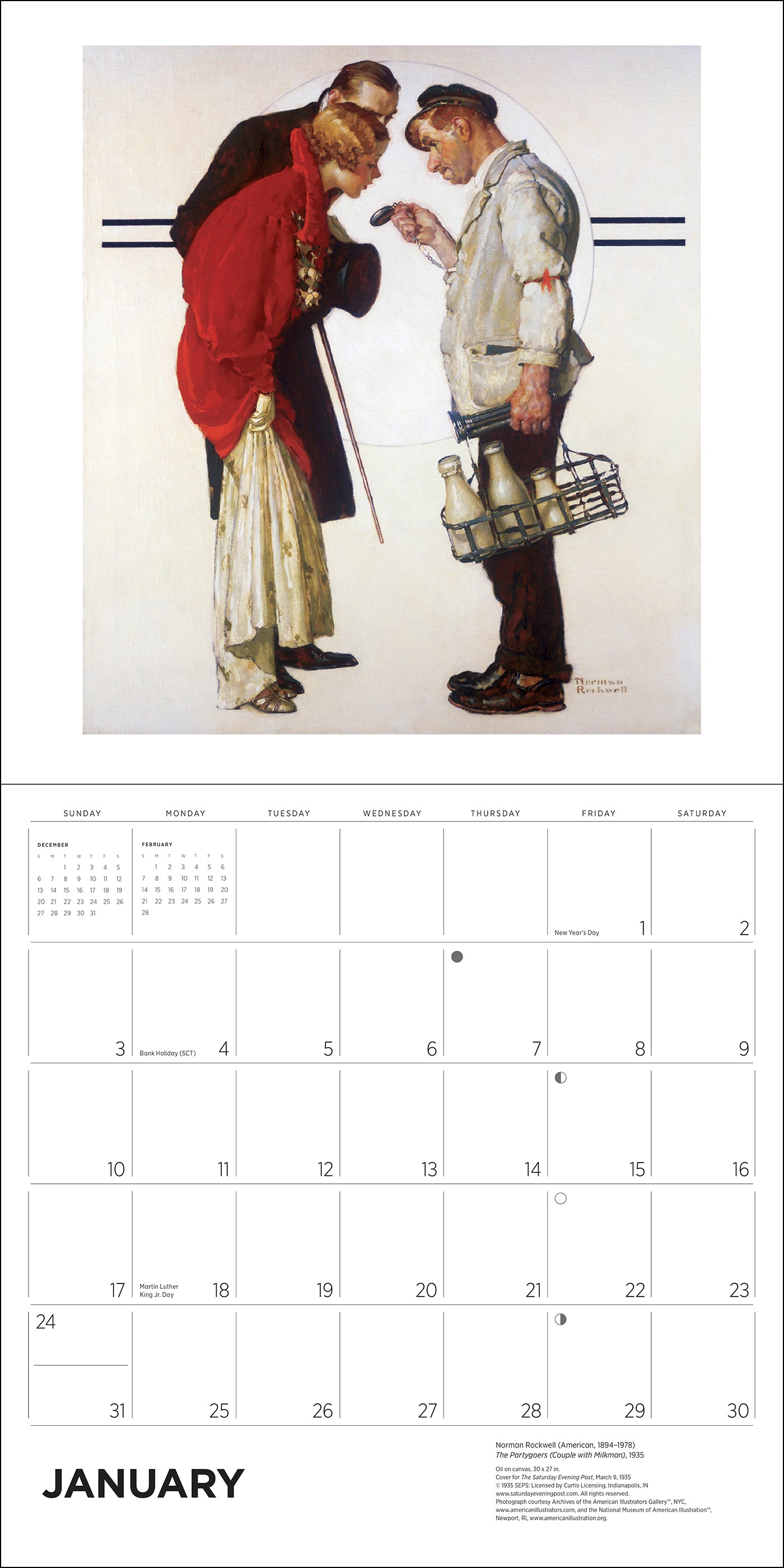 pomegranate-wall-calendar-norman-rockwell-wandkalender-2027-humor image 2