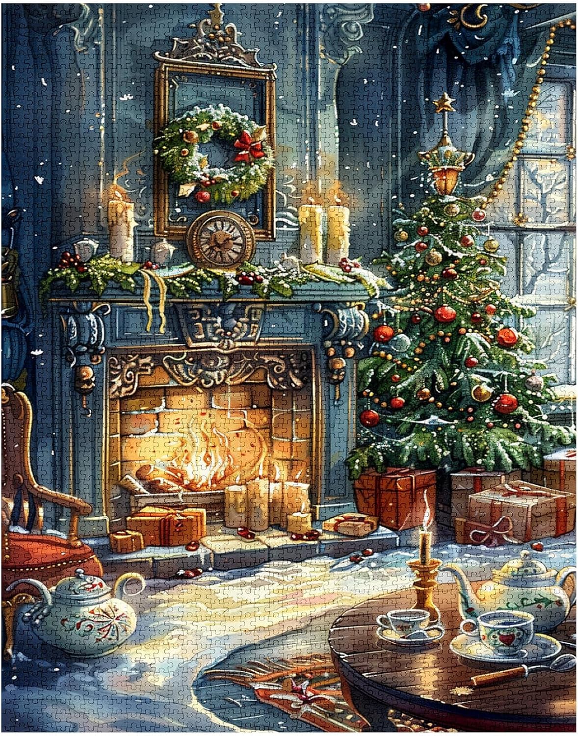 tucocoo-jigsaw-puzzles-fireplace-on-christmas-eve-puzzle-1000-teile image 2