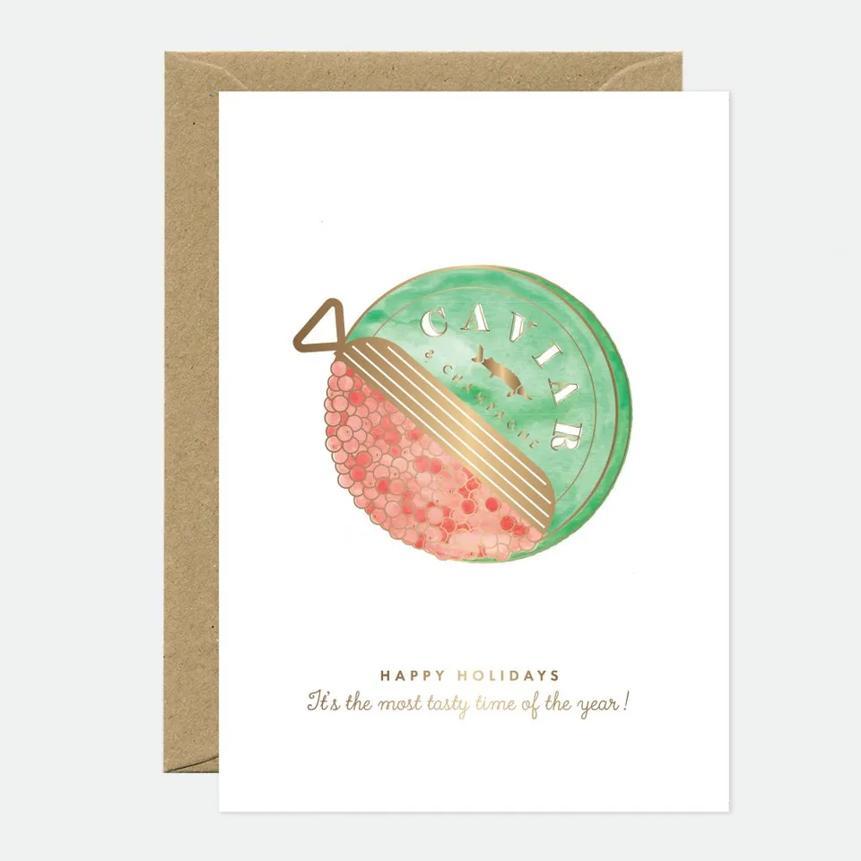 all-the-ways-to-say-caviar-gru-karte-weihnachten-gold-a6 image 1