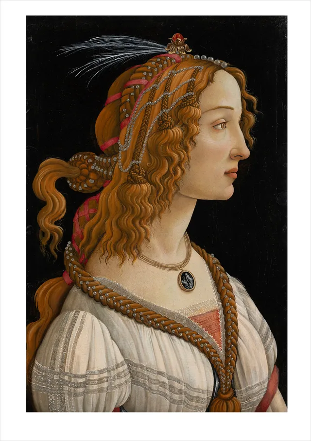 pomegranate-botticelli-portrait-lady-klappkarte-blanko image 1