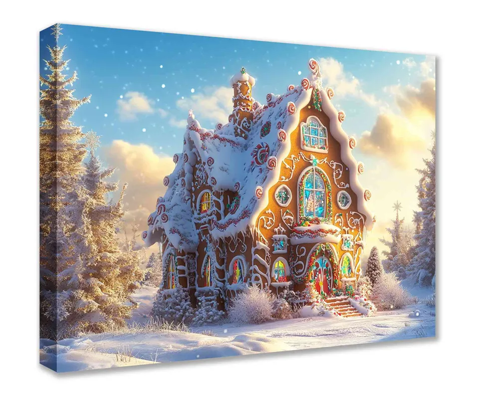 tucocoo-canvas-wall-art-gingerbread-house-leinwandbild-30x40-gerahmt image 1