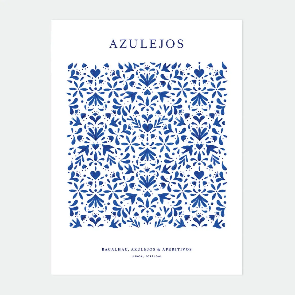 all-the-ways-to-say-azulejos-poster-large-50x70-cm-muster image 1