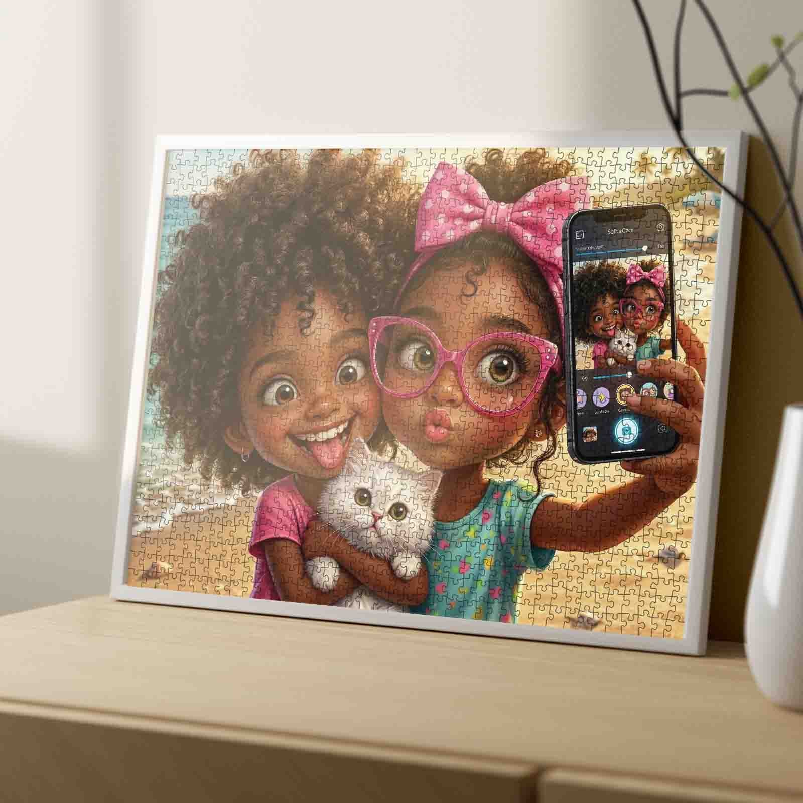 tucocoo-jigsaw-puzzles-cute-girls-kitty-selfie-puzzle-1000-teile image 4
