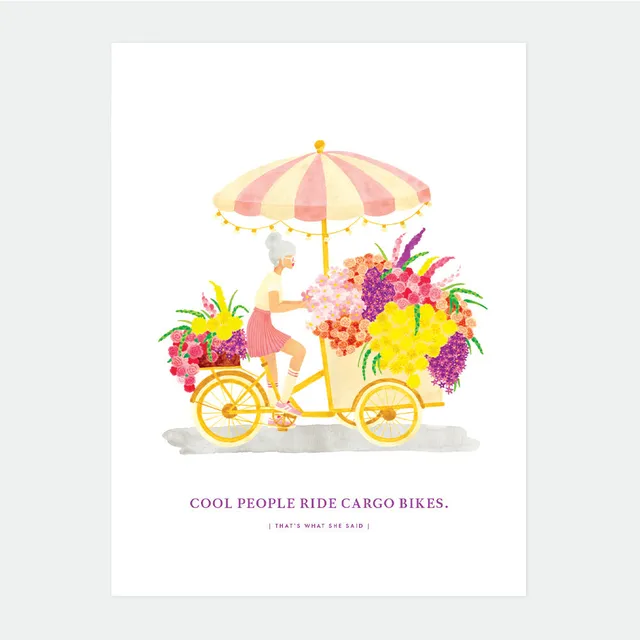 all-the-ways-to-say-cargo-bikes-poster-50x70-cm-blumen image 1