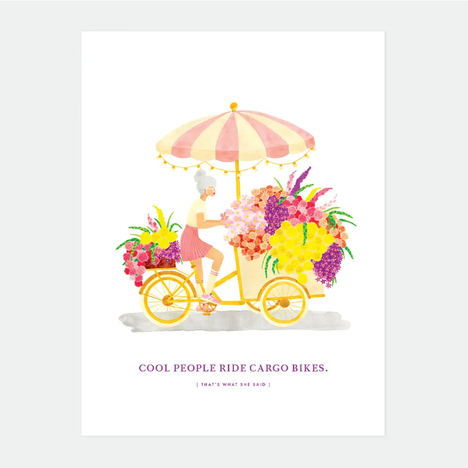 all-the-ways-to-say-cargo-bikes-poster-50x70-cm-blumen image 1