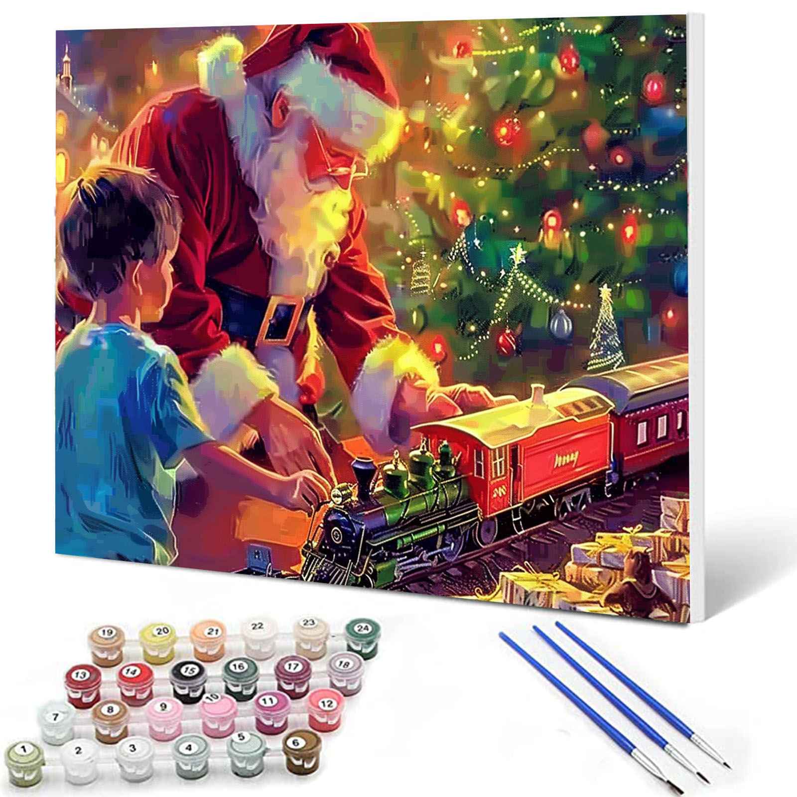 tucocoo-paint-by-numbers-santa-train-of-gifts-malen-nach-zahlen-weihnachten image 1