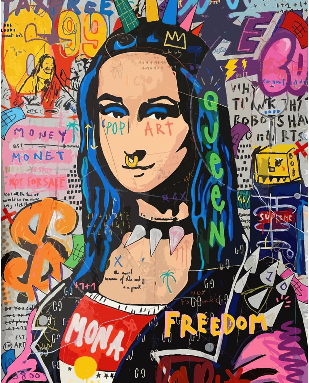 tucocoo-paint-by-numbers-abstract-mona-lisa-malen-nach-zahlen-40x50-graffiti image 2