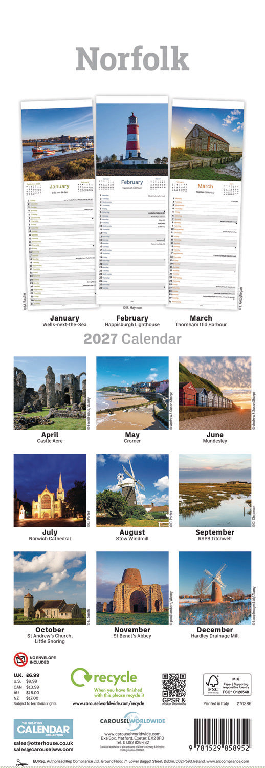 otter-house-norfolk-slim-kalender-2027-wandkalender-schmal image 2