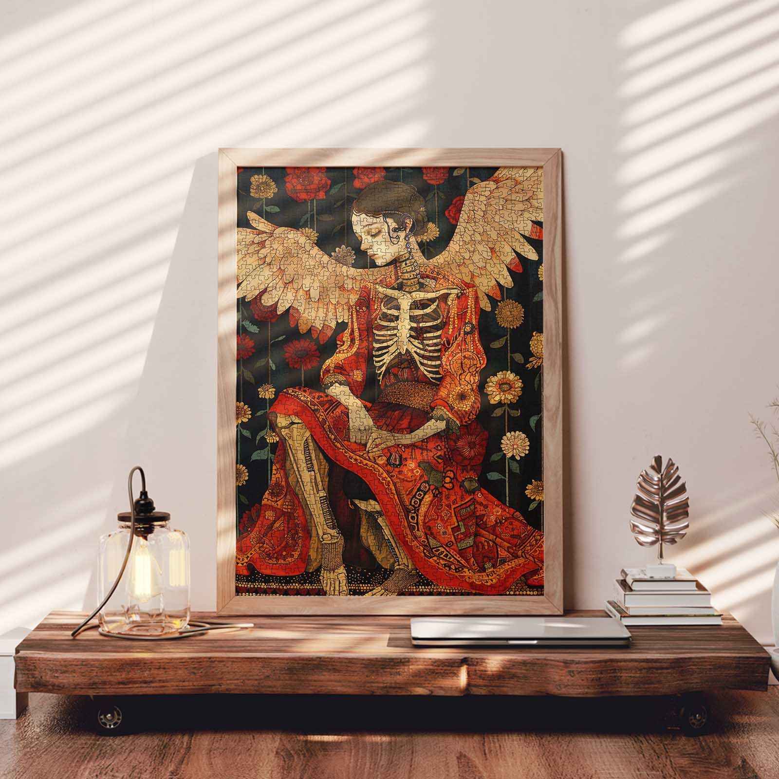 tucocoo-skeleton-angel-red-robe-puzzle-1000-teile-gothic image 3