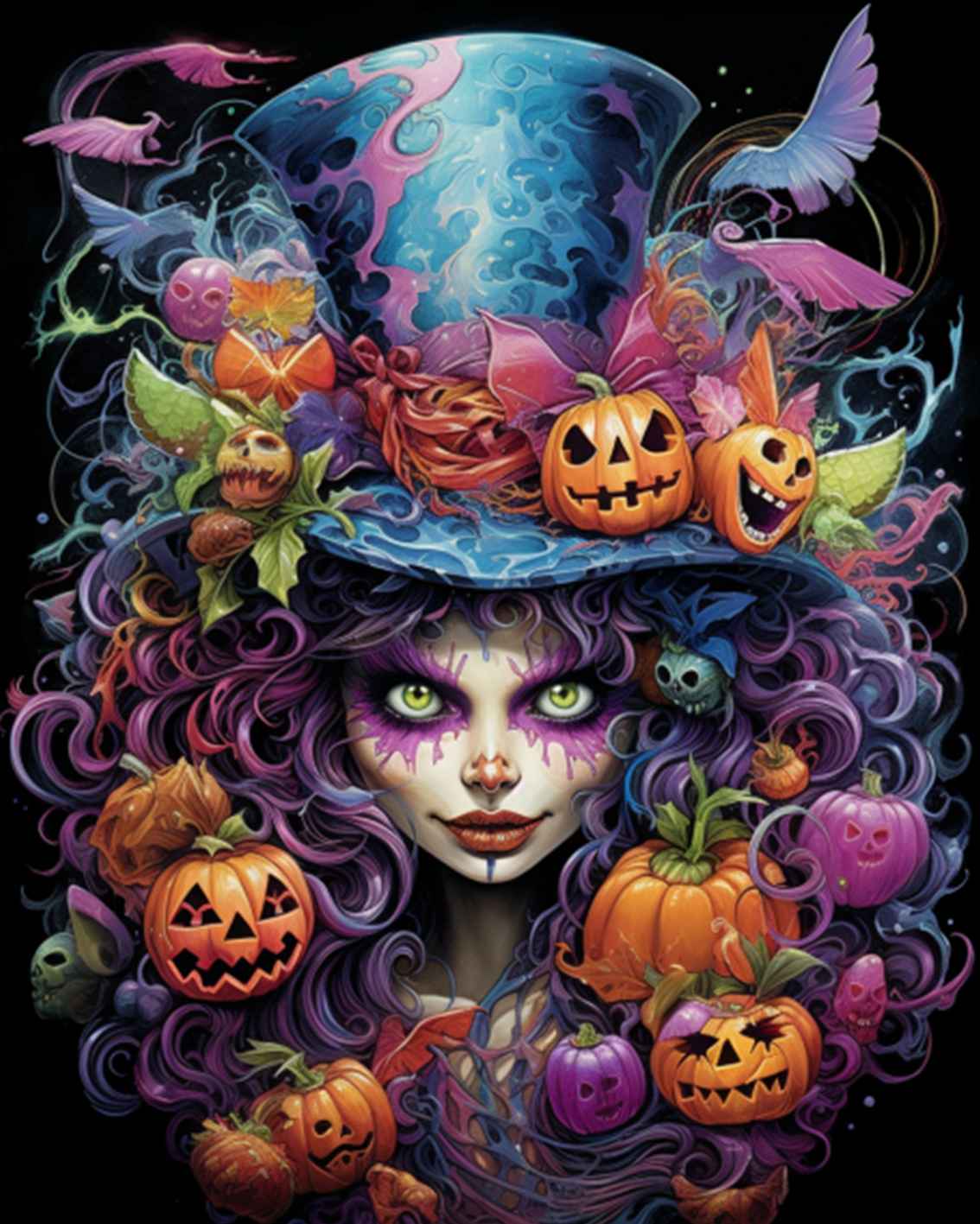 tucocoo-paint-by-numbers-halloween-witch-malset-40x50-k-rbis-hut image 2