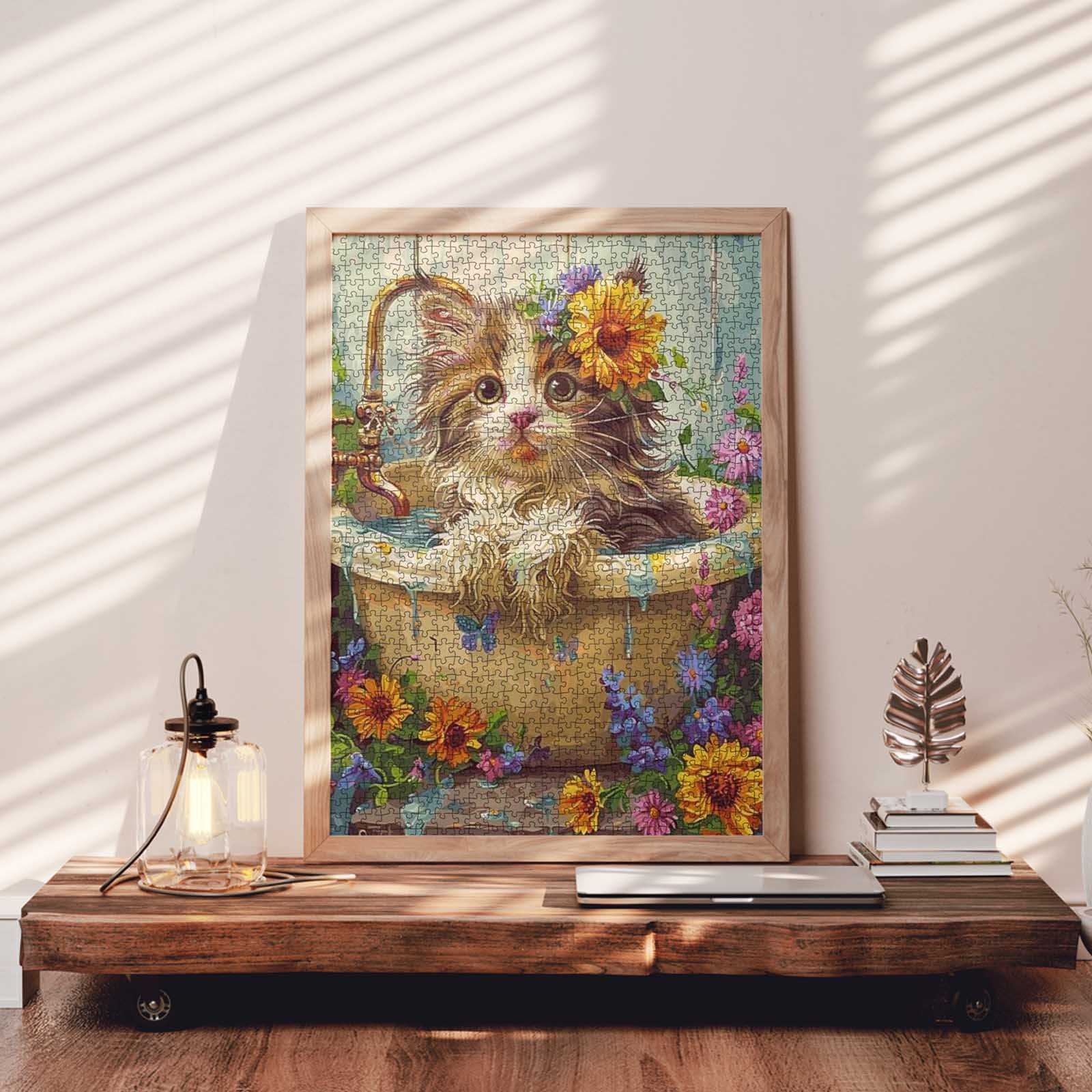 tucocoo-jigsaw-puzzles-flower-cat-bath-puzzle-1000-teile-k-tzchen image 3