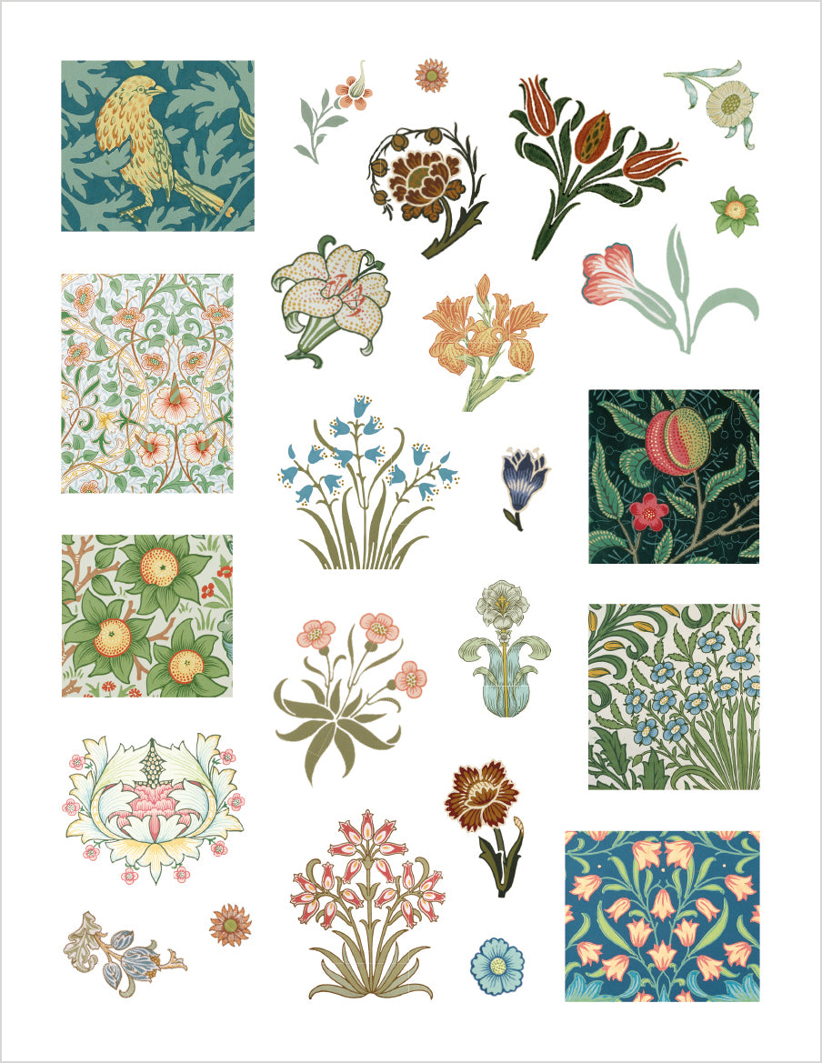 pomegranate-william-morris-stickerbuch-blumen-ranken-muster image 3
