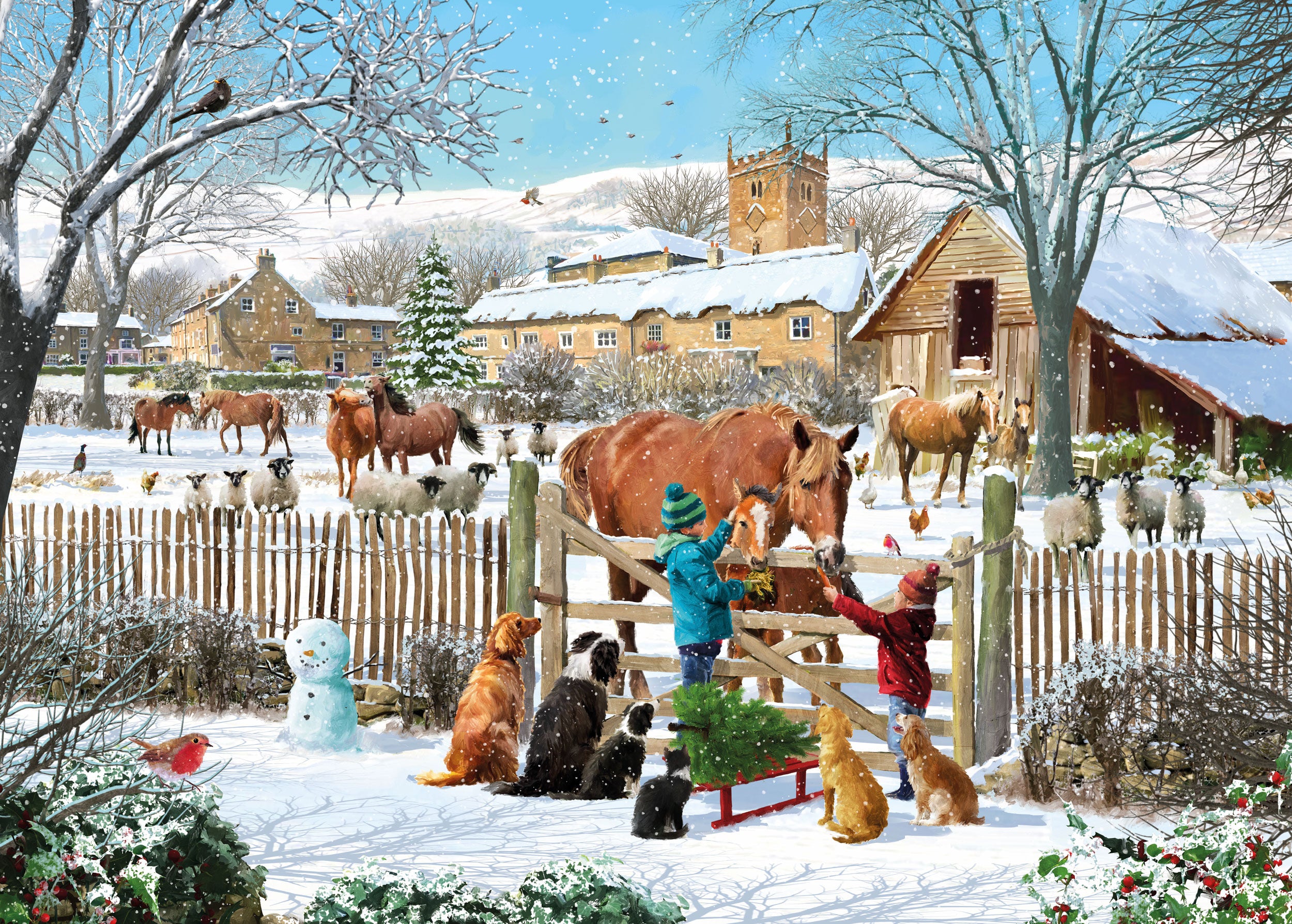 otter-house-winter-treats-puzzle-1000-teile-weihnachten-tiere image 1