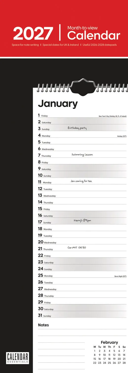 otter-house-essential-slim-calendar-2027-wandkalender-schmal image 1