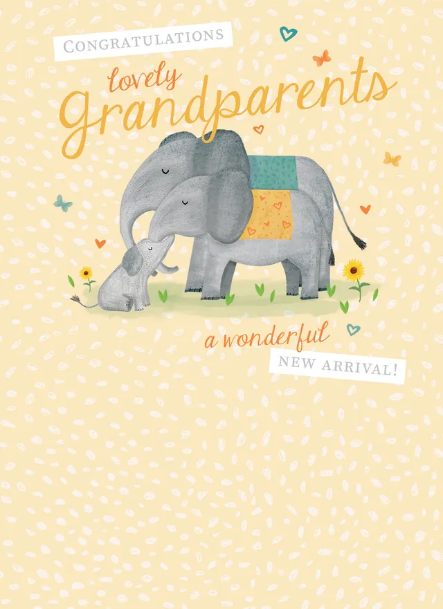 otter-house-grandchild-elephants-babykarte-neugeborenes-floral image 1