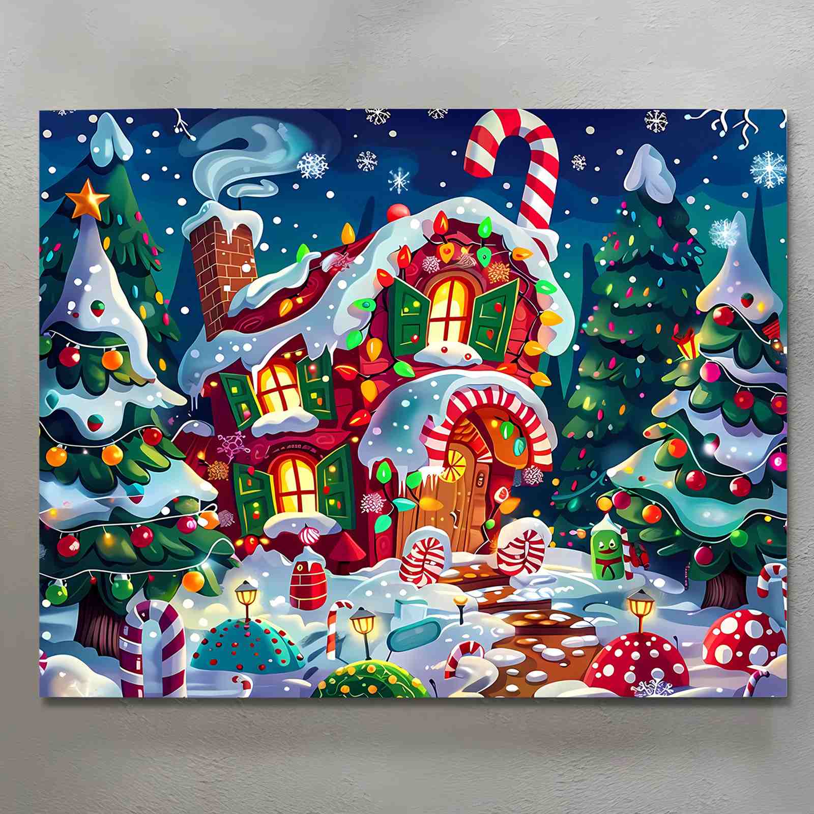 tucocoo-candy-cottage-leinwandbild-weihnachten-h-tte-40x50 image 2