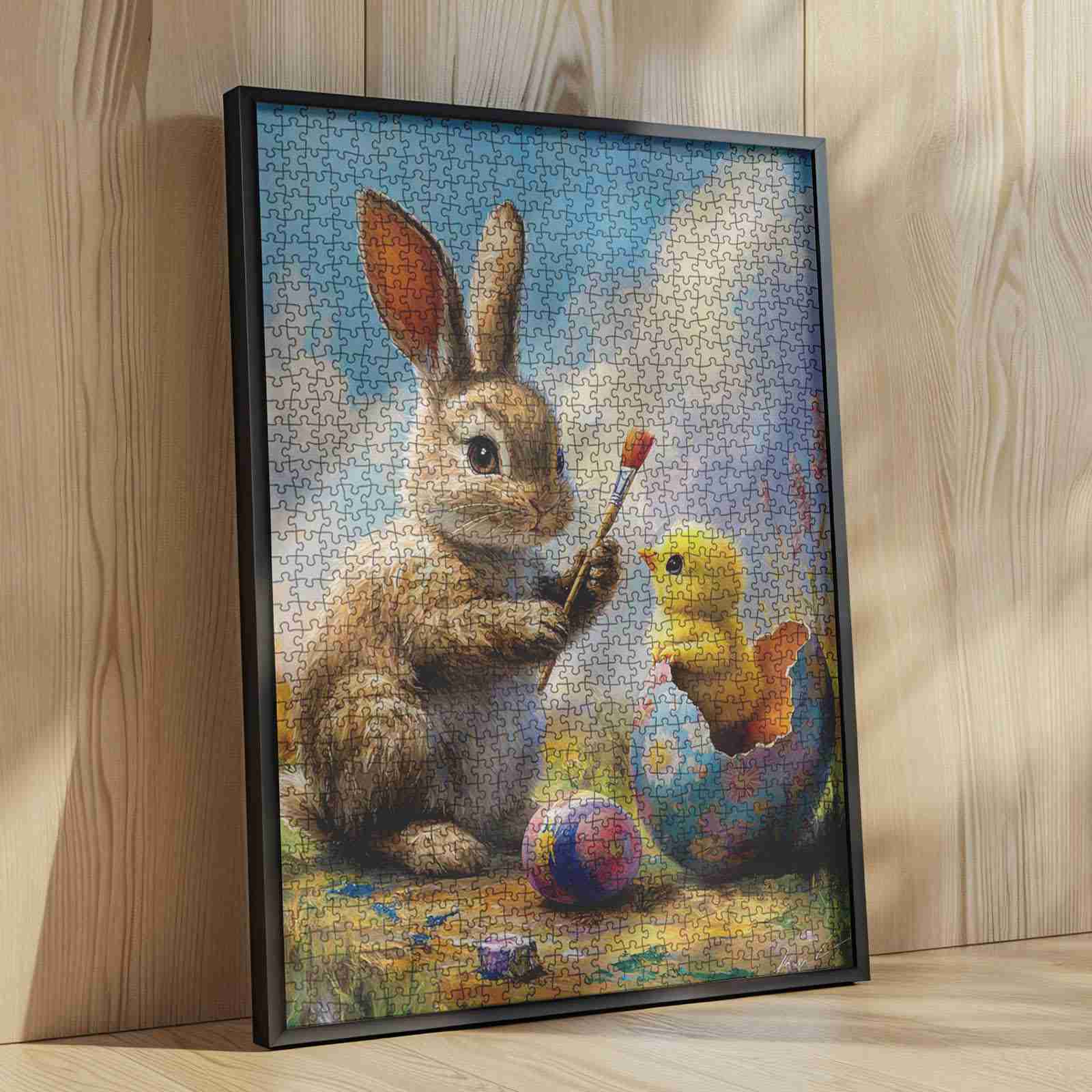 tucocoo-easter-bunny-and-baby-chick-puzzle-1000-teile image 4