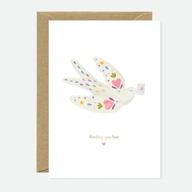 all-the-ways-to-say-sending-love-bird-gru-karte-a6-goldfolie image 1