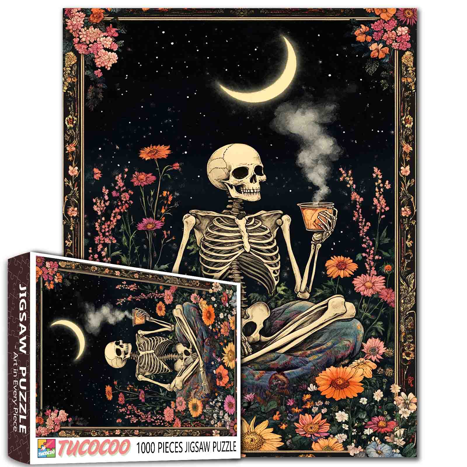 tucocoo-moonlit-skeleton-puzzle-1000-teile-mond image 1
