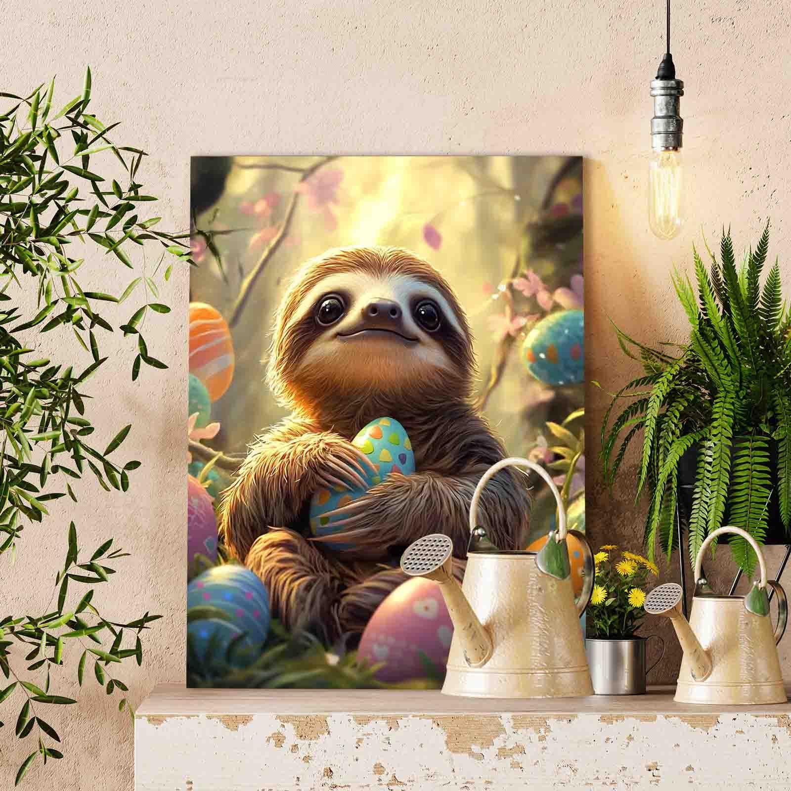 tucocoo-paint-by-numbers-easter-hug-sloth-malen-nach-zahlen-40x50 image 2