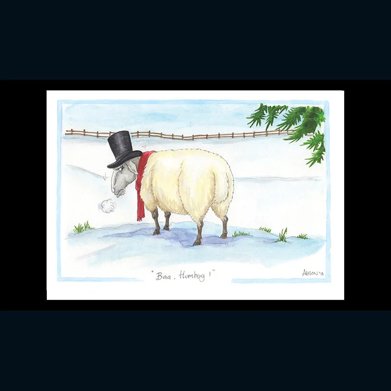 otter-house-baa-humbug-schaf-weihnachtskarte-humor image 1