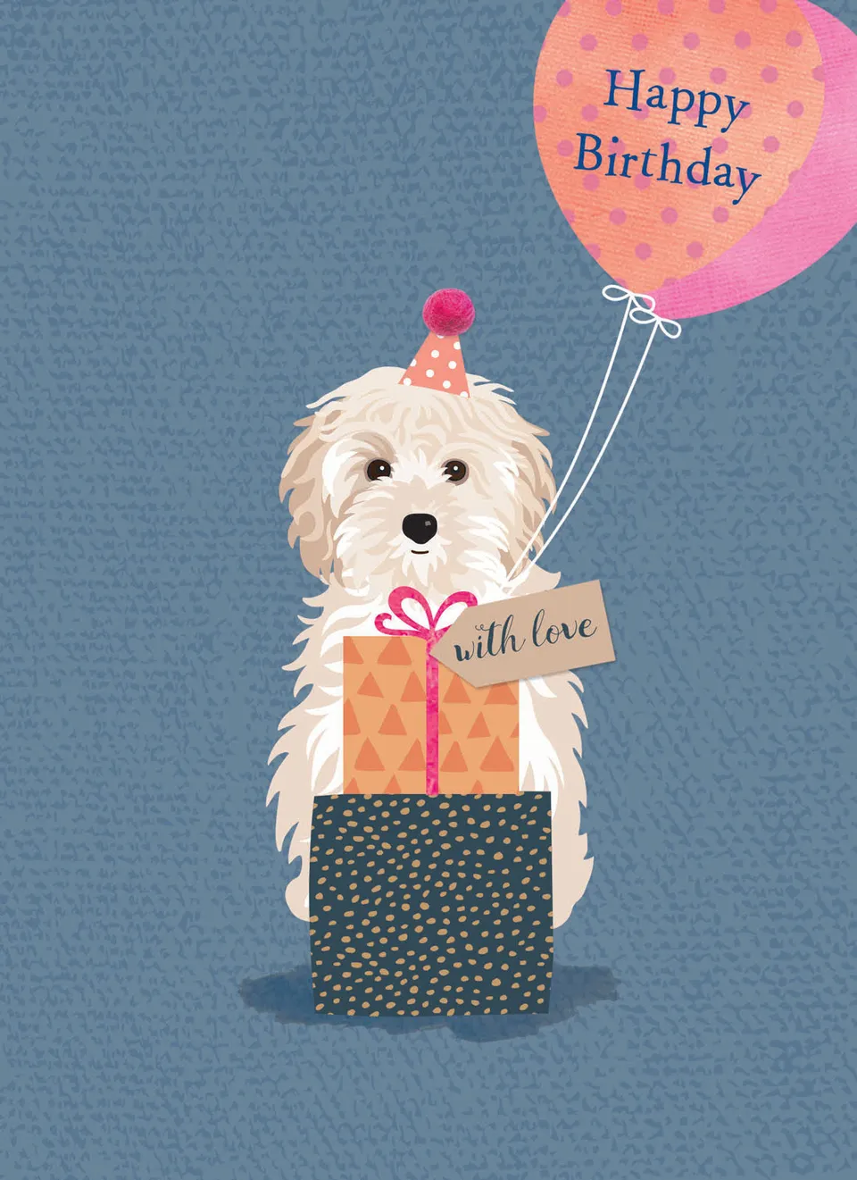 otter-house-pom-poms-balloon-pup-geburtstagskarte-hund image 1
