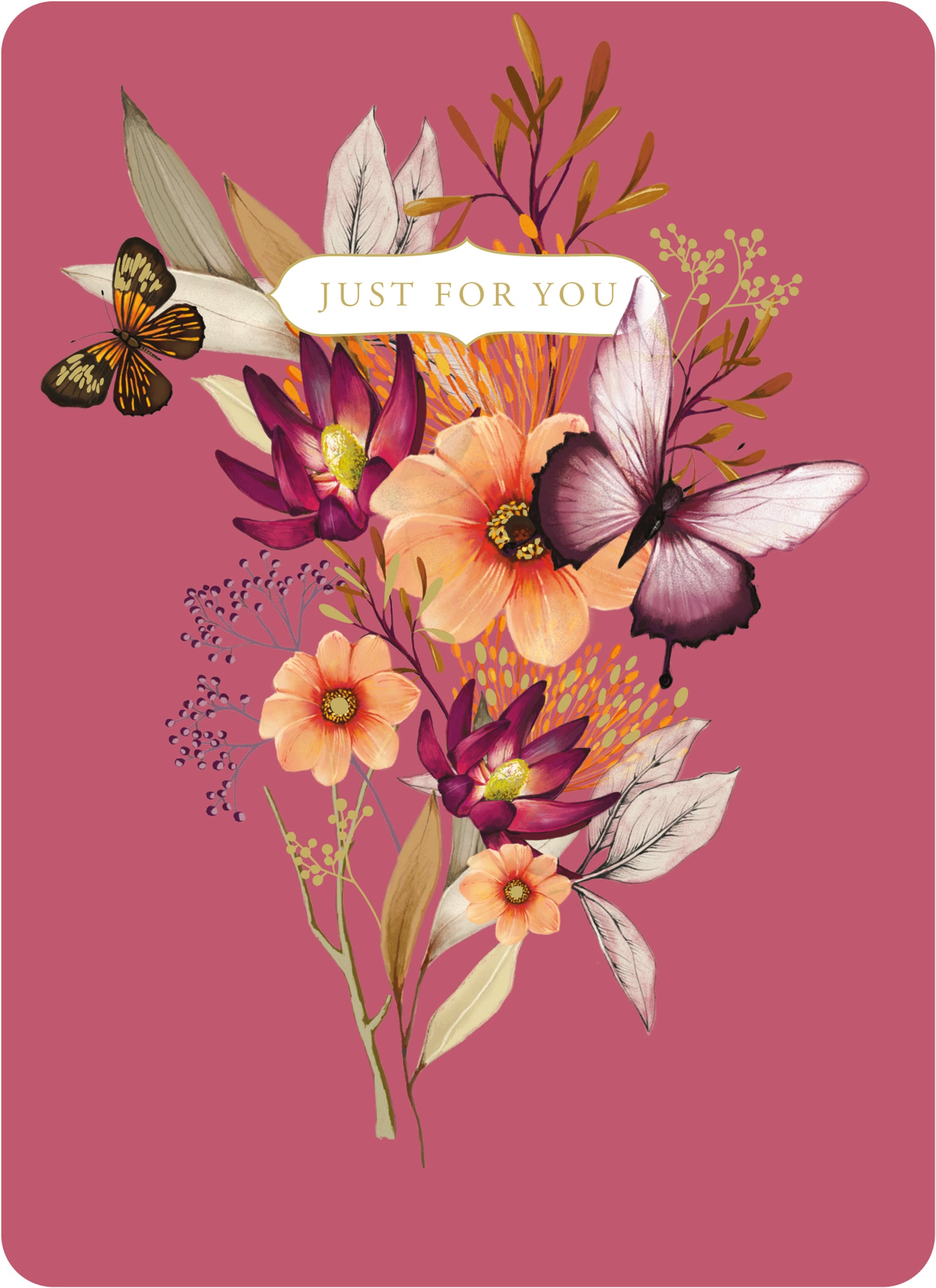 otter-house-botanical-blooms-orange-floral-gru-karte image 1