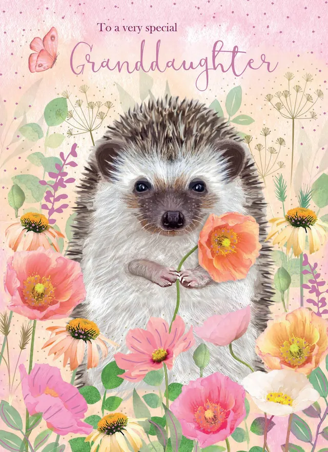 otter-house-family-circle-granddaughter-igel-geburtstagskarte image 1