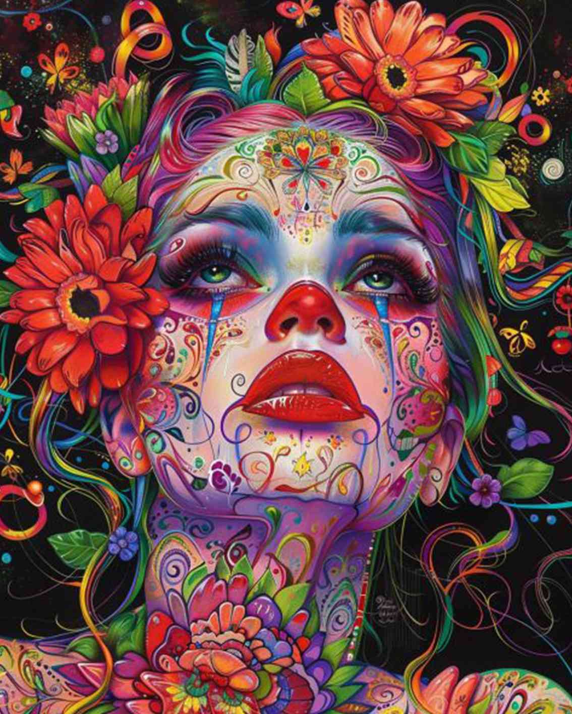 tucocoo-paint-by-numbers-floral-fantasy-woman-malset-40x50 image 2