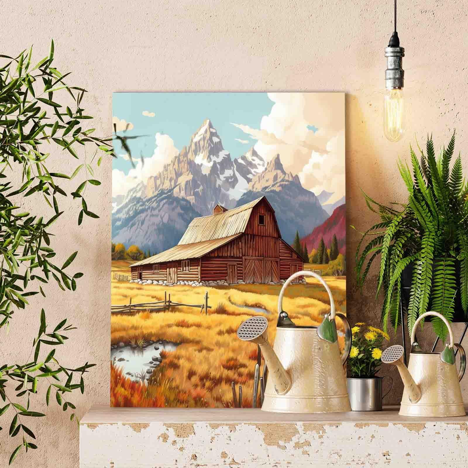 tucocoo-mountain-barn-autumn-field-malen-nach-zahlen-40x50 image 2