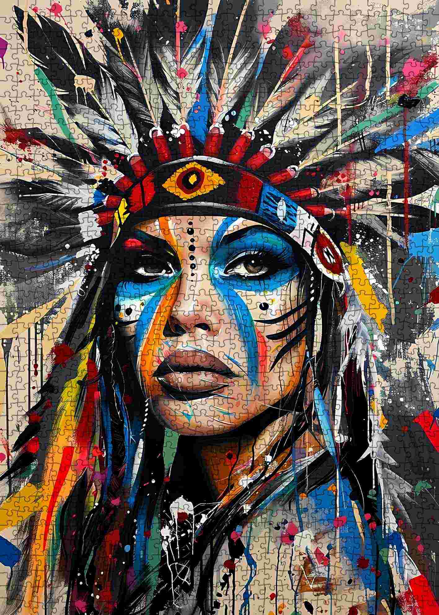 tucocoo-vivid-tribal-warrior-puzzle-1000-teile-kriegerin image 2
