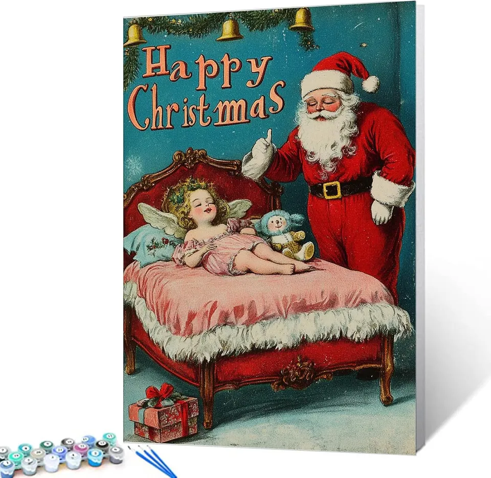 tucocoo-sleeping-angel-malen-nach-zahlen-40x50-weihnachten-vintage image 1