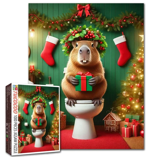 tucocoo-christmas-gift-guardian-puzzle-1000-teile-biber image 1