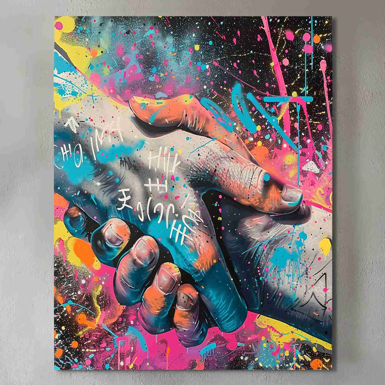 tucocoo-graffiti-hands-of-support-leinwandbild-30x40-bunt image 2