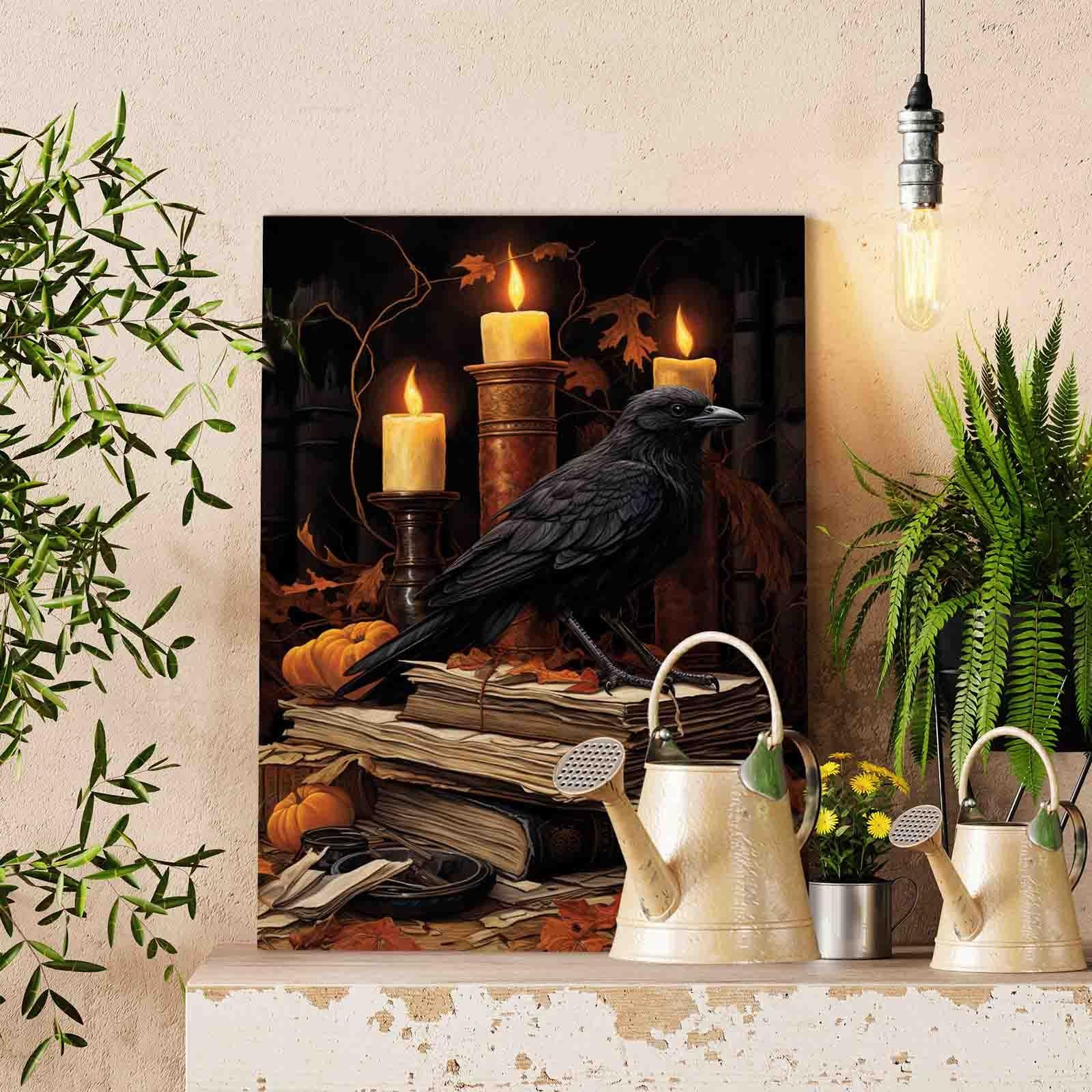 tucocoo-paint-by-numbers-raven-candle-ritual-40x50-ohne-rahmen-halloween image 2