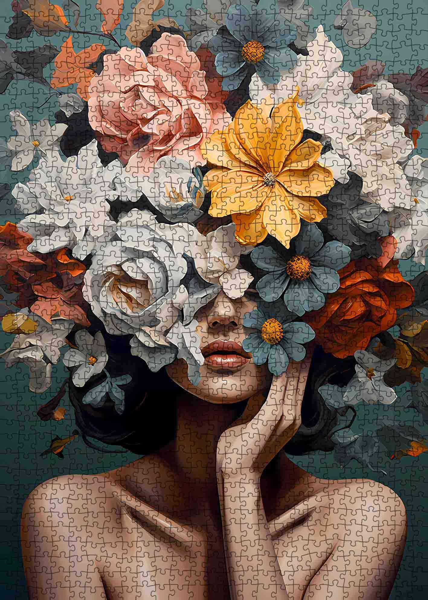tucocoo-elegant-woman-floral-crown-puzzle-1000-teile image 2