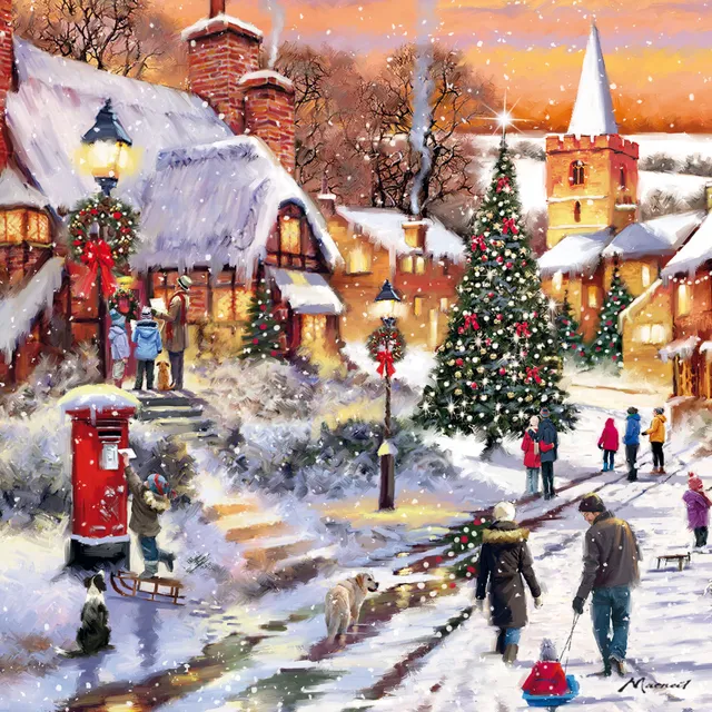 otter-house-christmas-sunset-weihnachtskarten-sortiment image 1