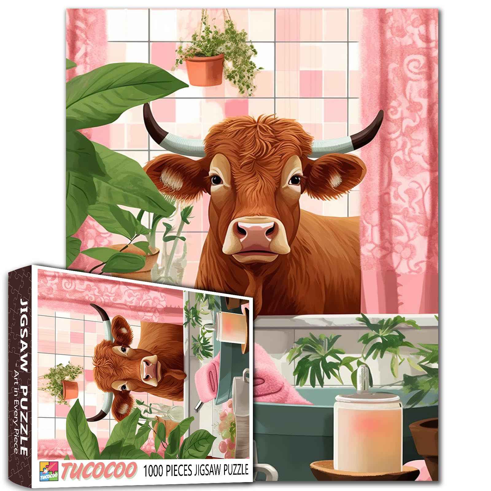 tucocoo-charmante-kuh-im-bad-puzzle-1000-teile-kuhmotiv image 1