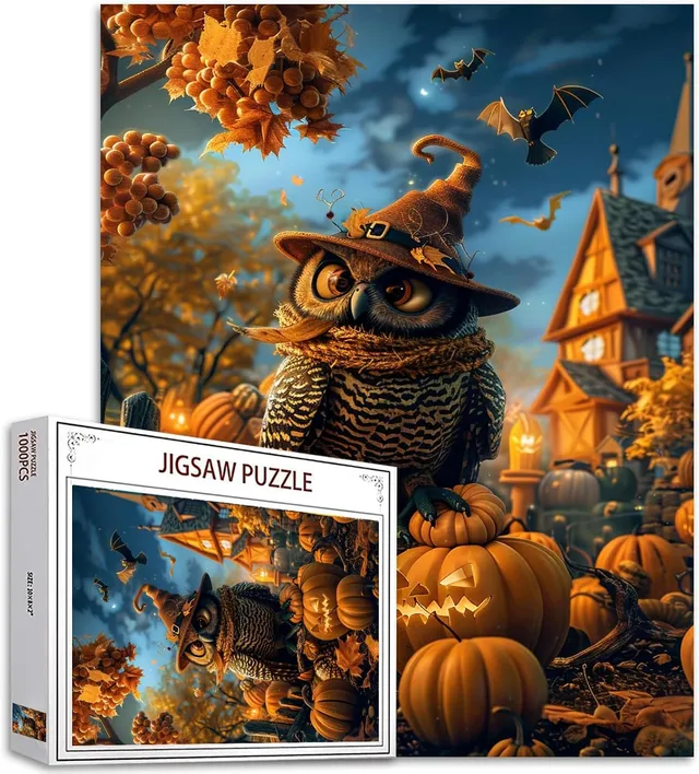 tucocoo-vintage-halloween-pumpkin-graveyard-puzzle-1000-teile image 1