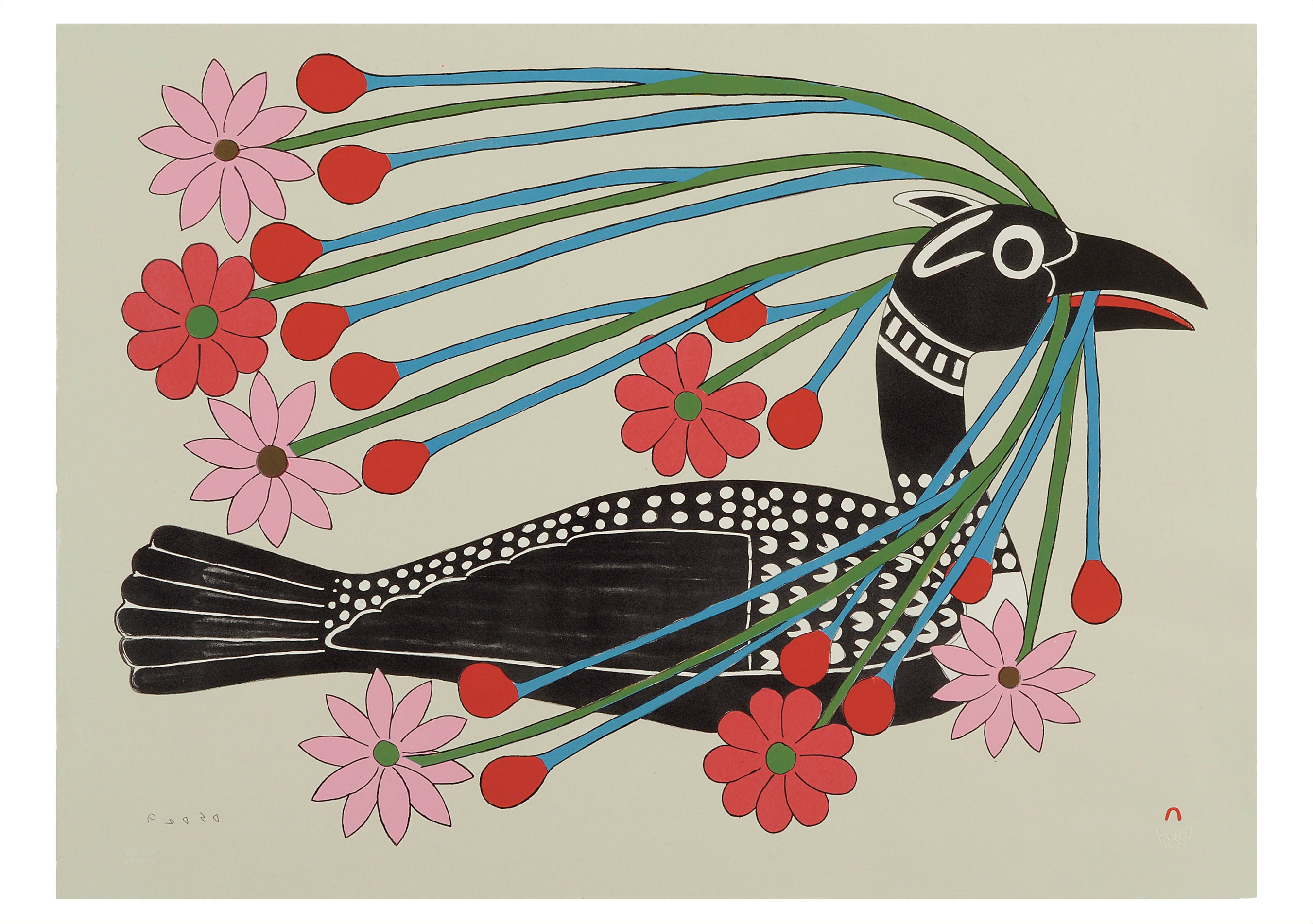 kenojuak-ashevak-geburtstagskarte-courting-loon-v-gel-inuit image 1