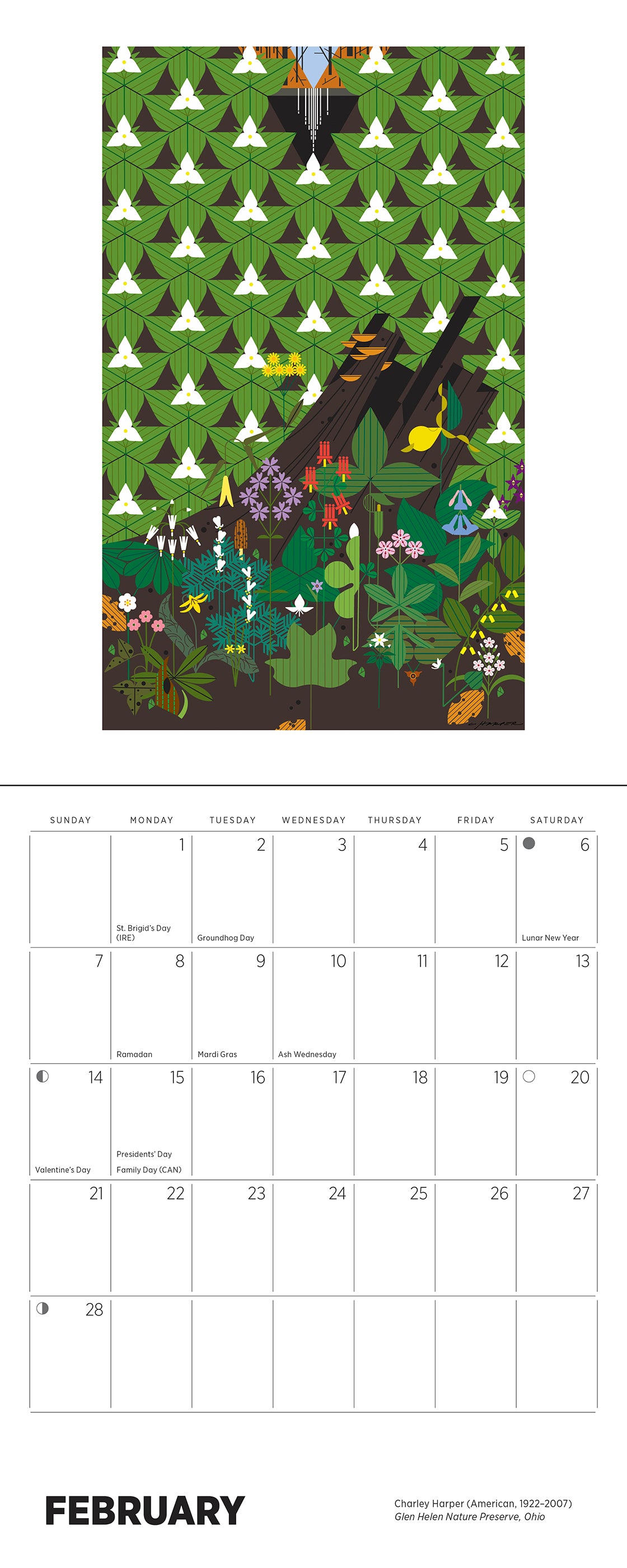pomegranate-charley-harper-2027-mini-wandkalender-v-gel-tiere image 3