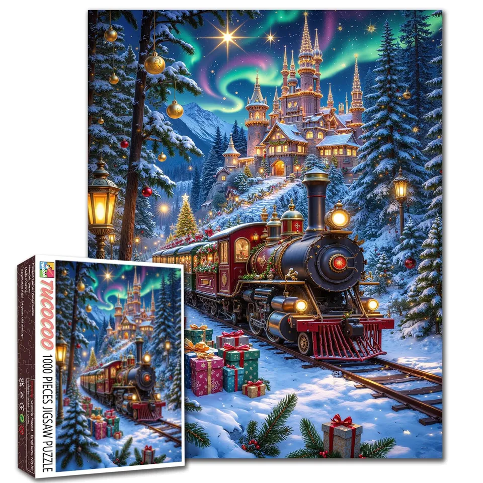 tucocoo-christmas-train-castle-puzzle-1000-teile-weihnachten image 1