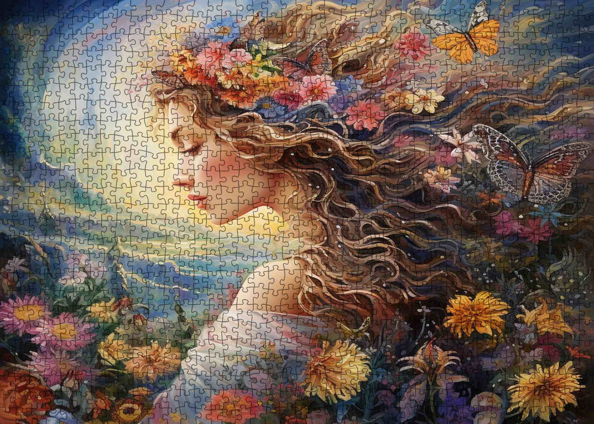 tucocoo-floral-dream-woman-puzzle-1000-teile-blumen-frau image 2