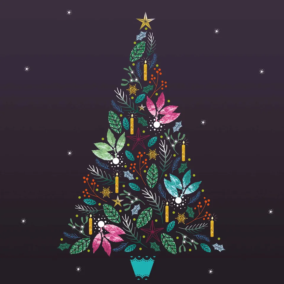 otter-house-christmas-sparkling-tree-charity-weihnachtskarten-set image 1