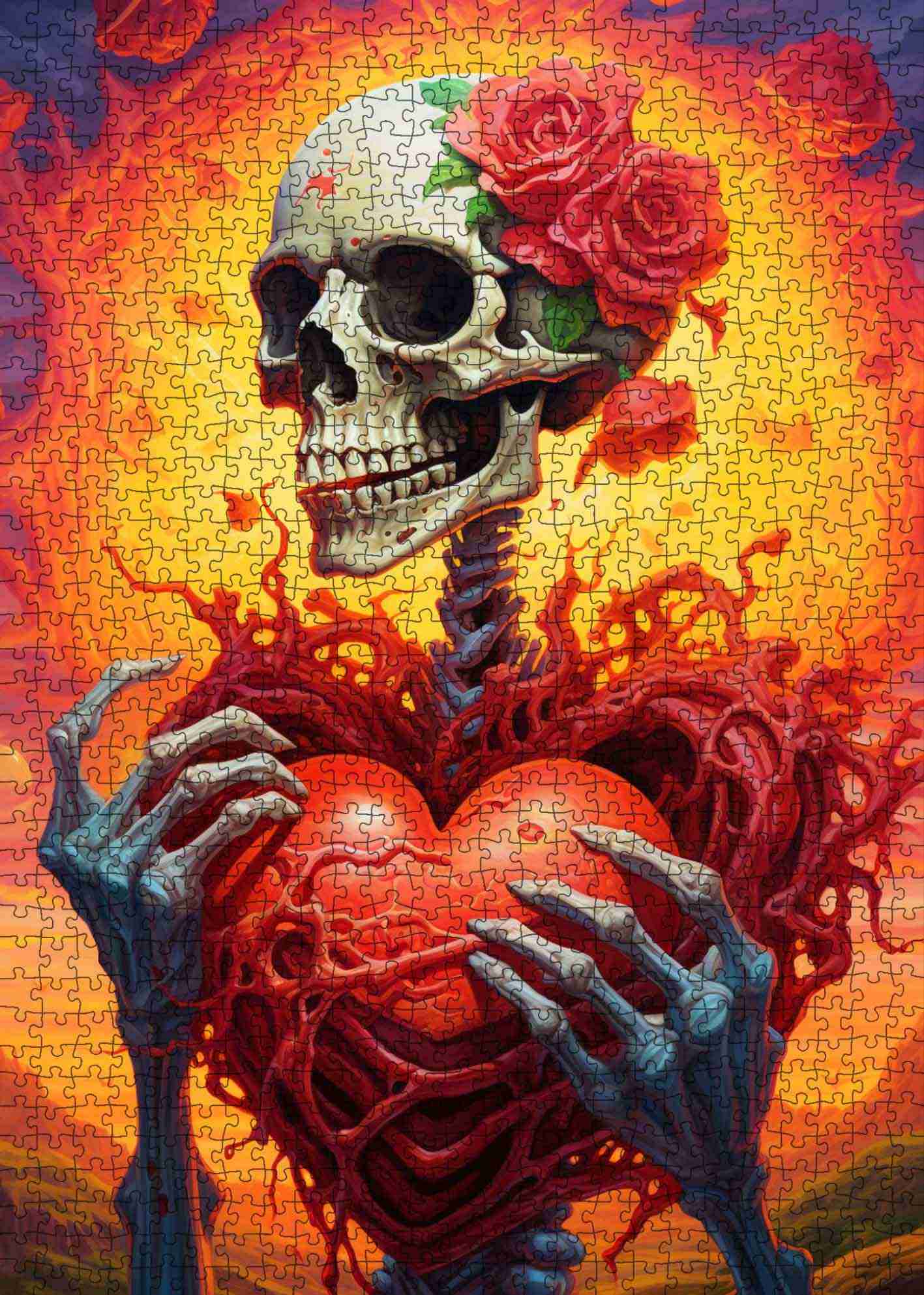 tucocoo-fiery-skeleton-love-puzzle-1000-teile-skelett image 2