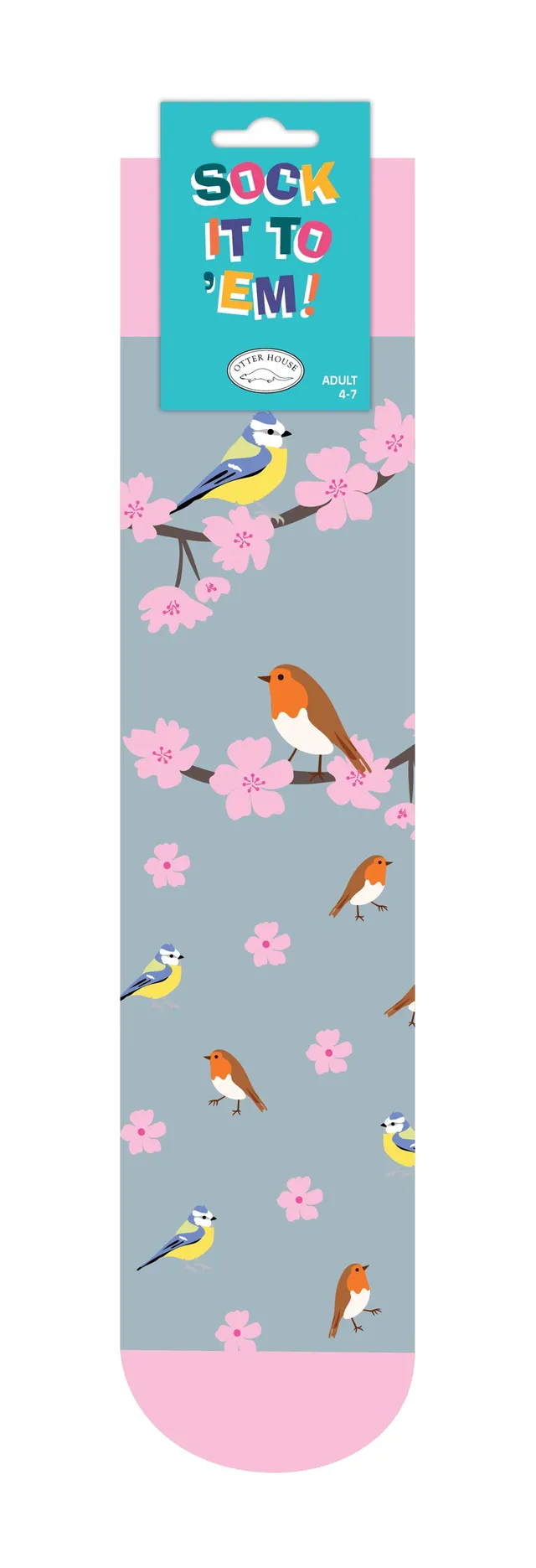 otter-house-birds-blossom-socken-1-paar-bunt image 1