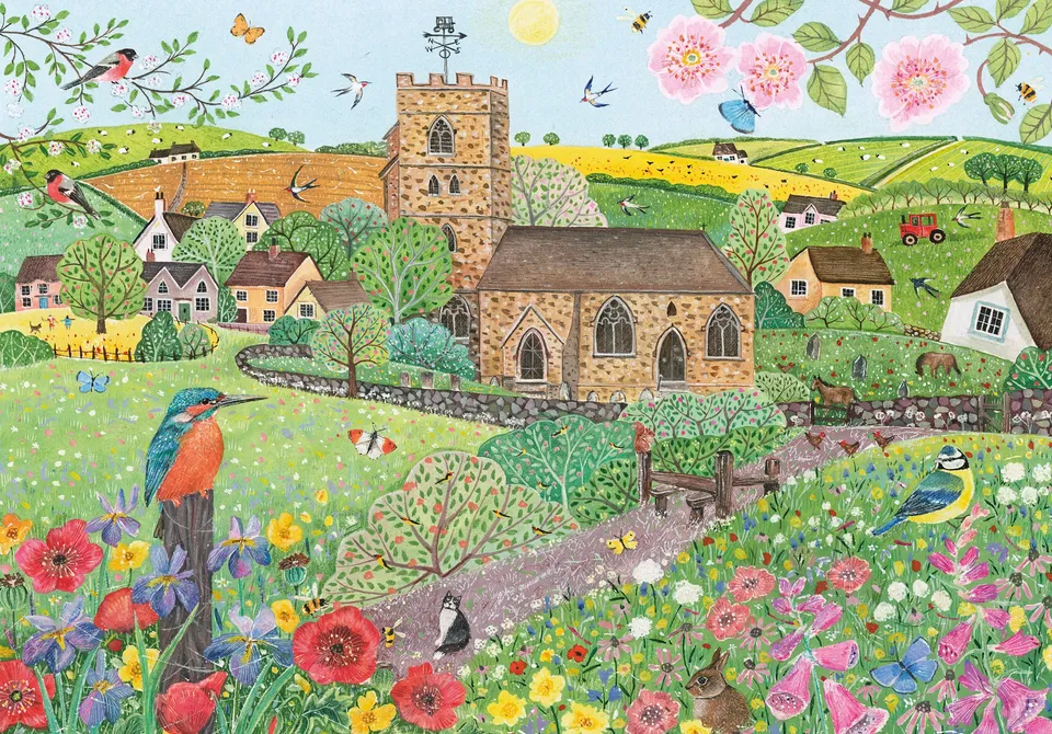otter-house-summer-village-puzzle-500-teile-anne-mortimer image 1