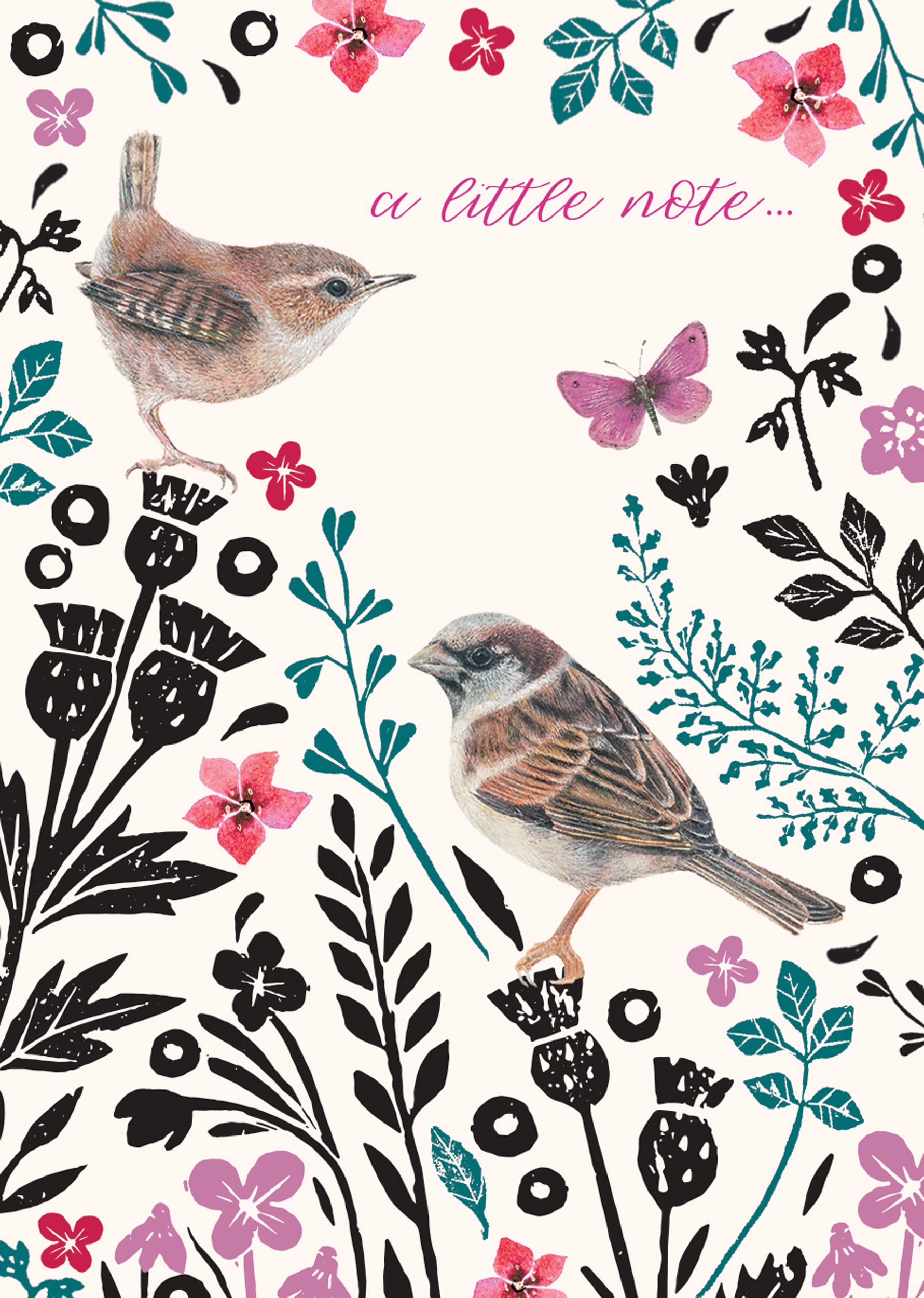 otter-house-floral-birds-mini-notenkarten-6er-blumen image 2